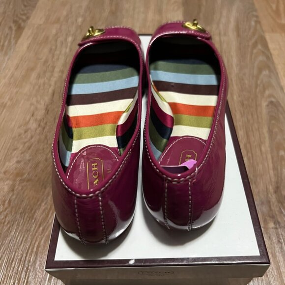 Coach Magenta Turnlock Flats Striped Interior (with Box) - Picture 5 of 12
